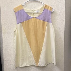 Bar III Pastel Geometric Sleeveless Blouse
